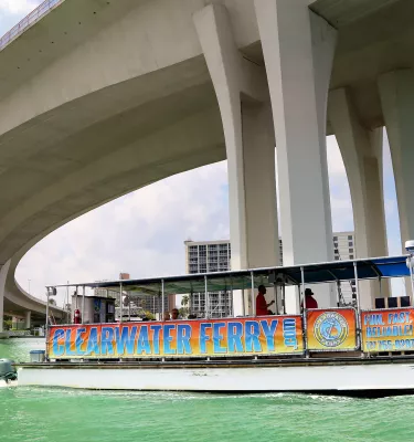 Clearwater Ferry going under Clearwater Memorial Causeway.
