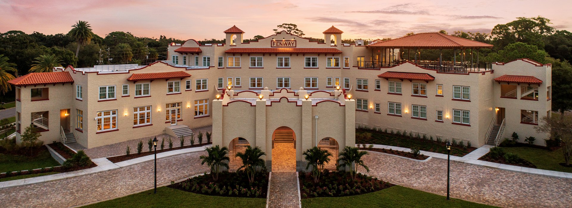 Dunedin Fenway Hotel Aerial Sunrise