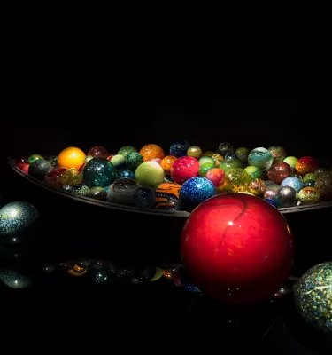 Colorful glass spheres at the Chihuly Collection in St. Pete