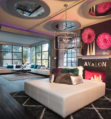 An interior shot of the lobby at the Avalon Hotel