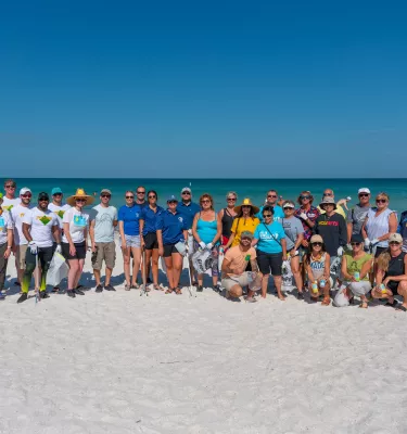 group photo on beach