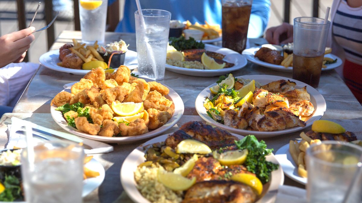 A nice spread of fish and other seafood at Friendly Fisherman restaurant in Madeira Beach