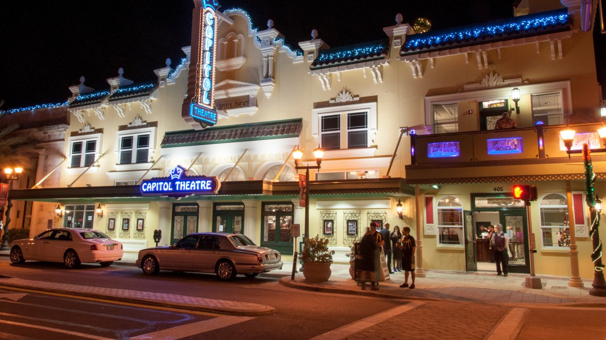 Billheimer Capitol Theatre Exterior at night