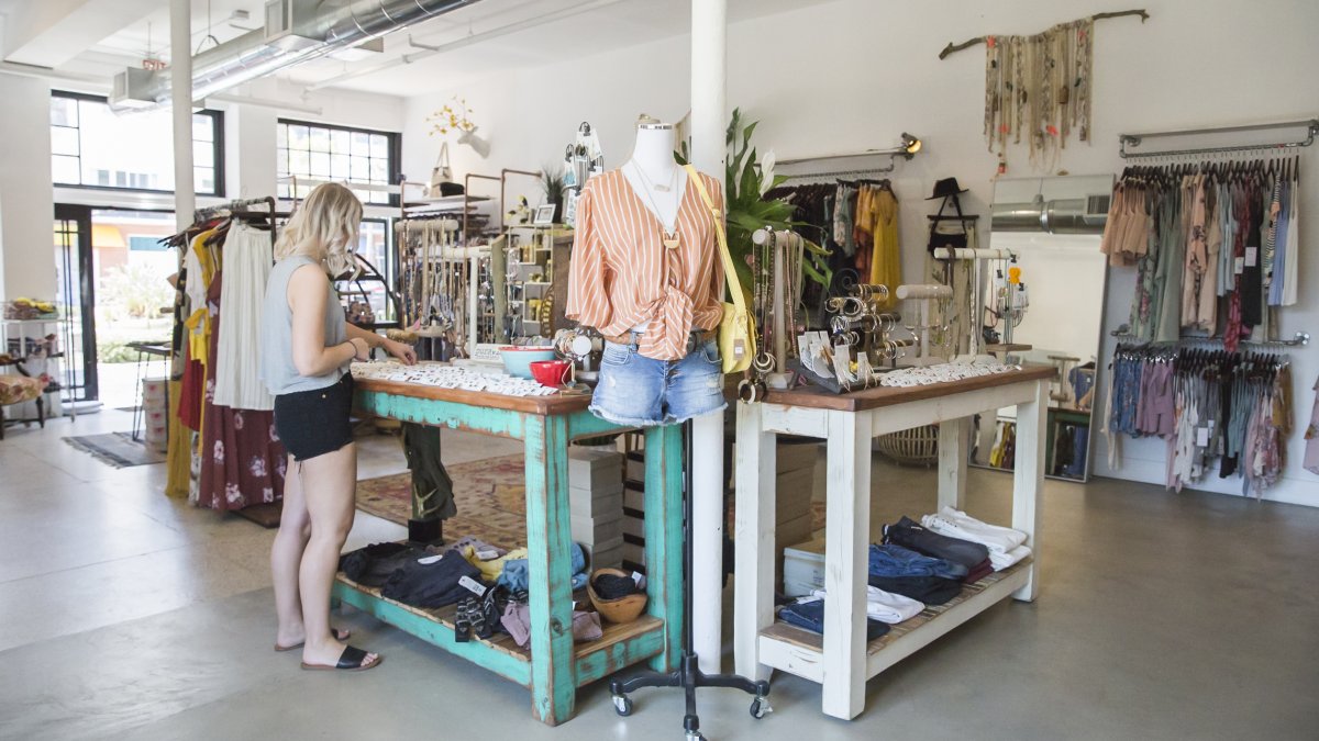 A woman in a shopping store on Central Avenue in St. Pete