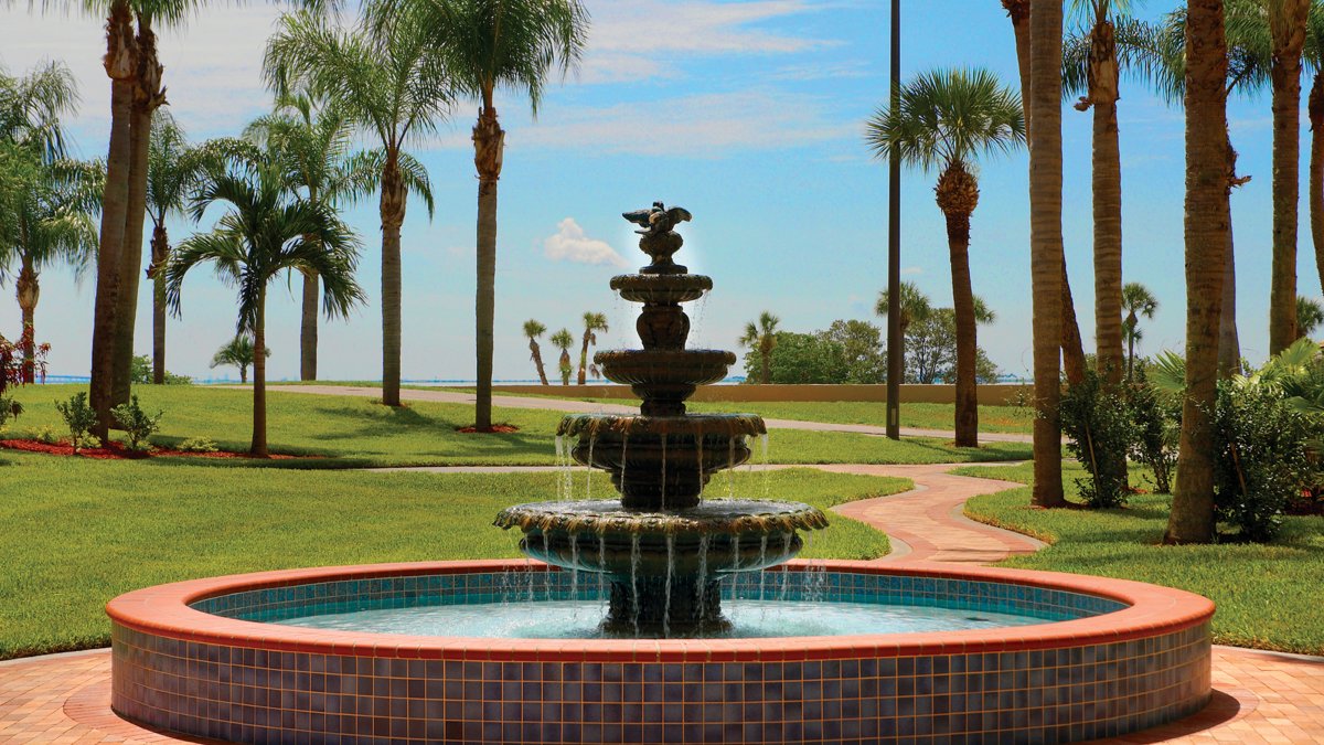 A water fountain from the garden of the Safety Harbor Resort and Spa