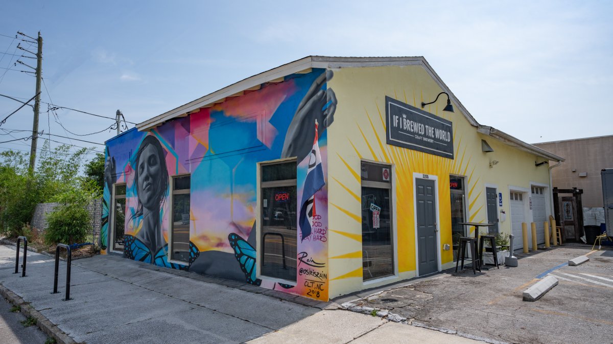 The exterior mural of If I Brewed the World in St. Pete