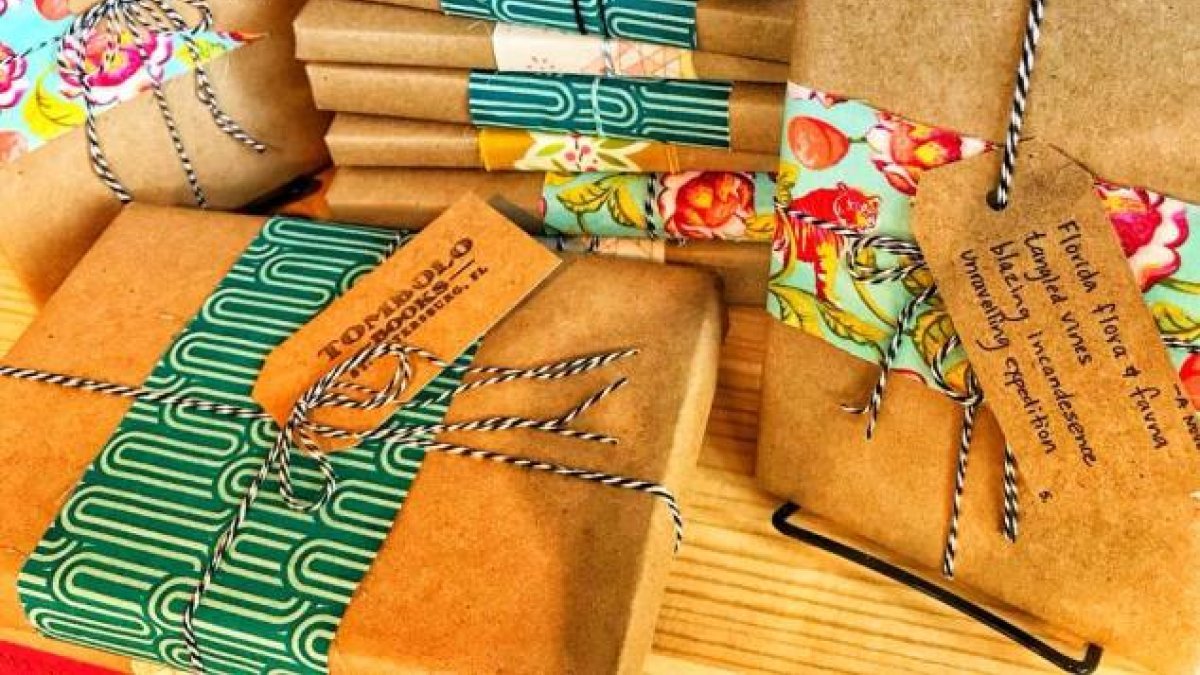 Books in wrapping at Tombolo Books