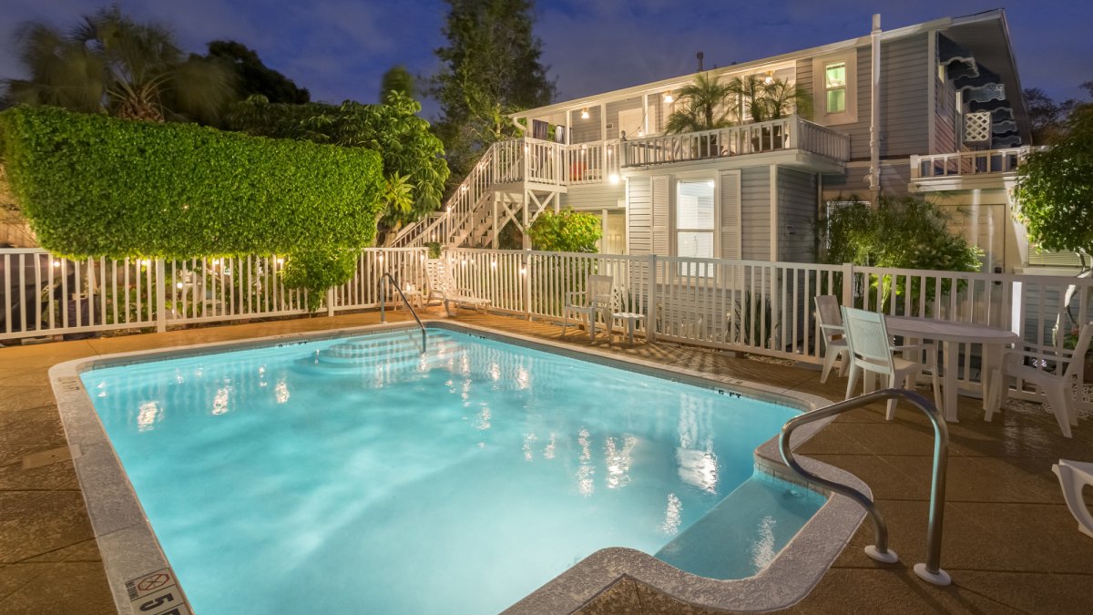 Back of main house & heated pool