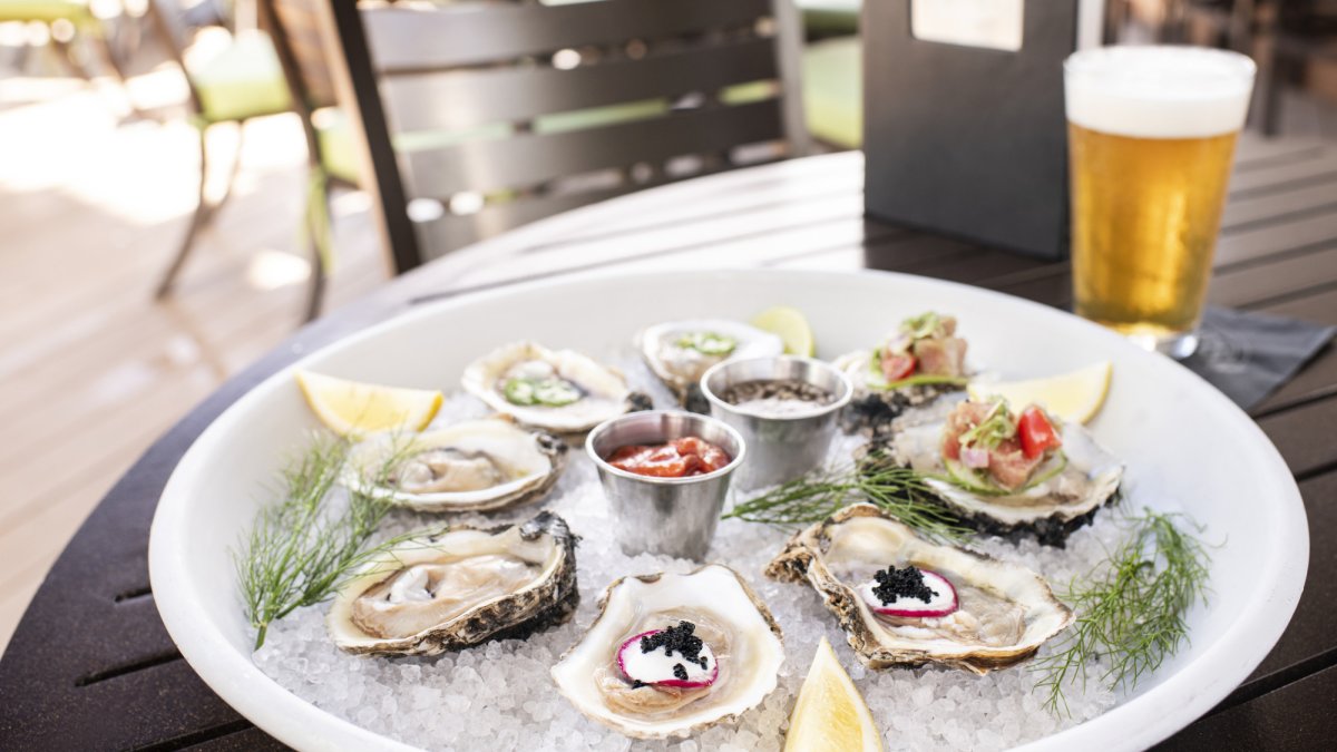 Fresh Oysters on the patio at RumFish Grill