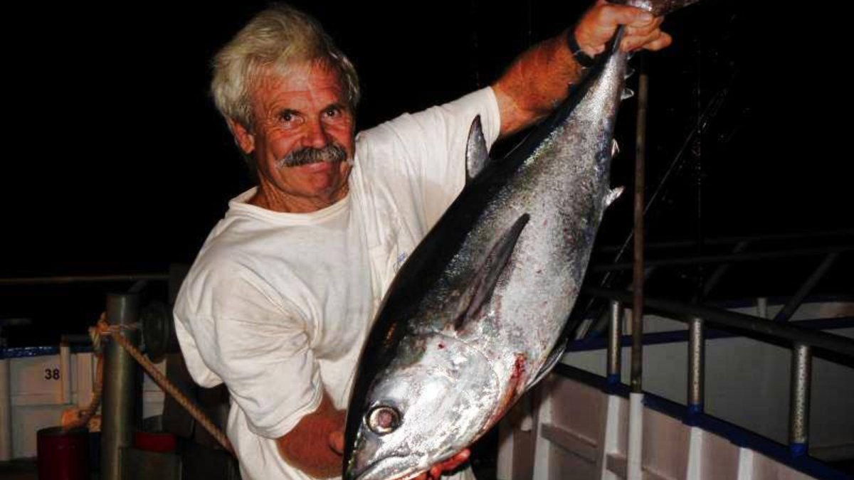 Double O', one of our Regular's, with a beautiful Blackfin Tuna